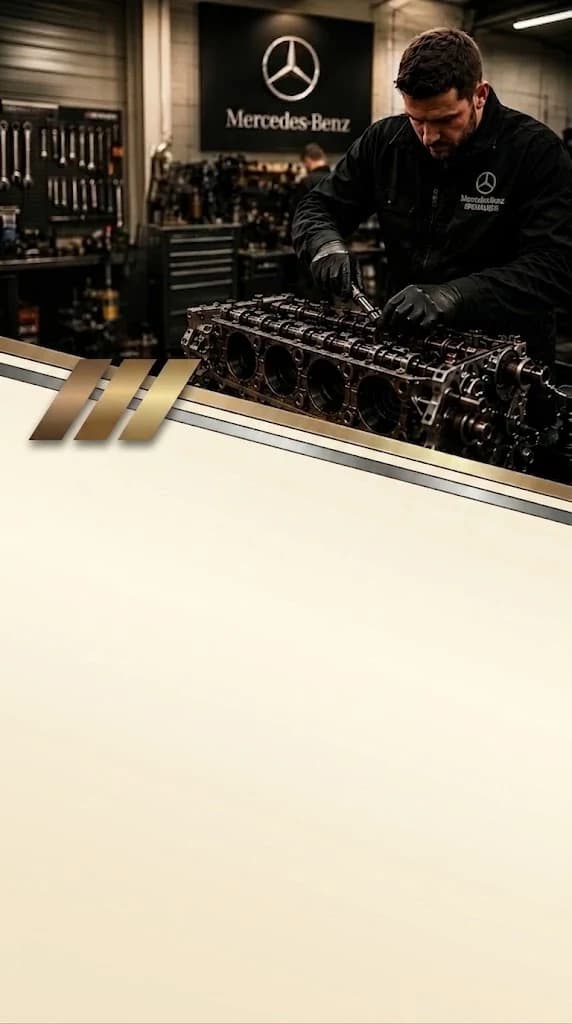 Land Rover technician rebuilding an engine block