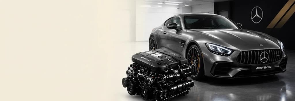 Land Rover AMG GT 53 engine and sedan