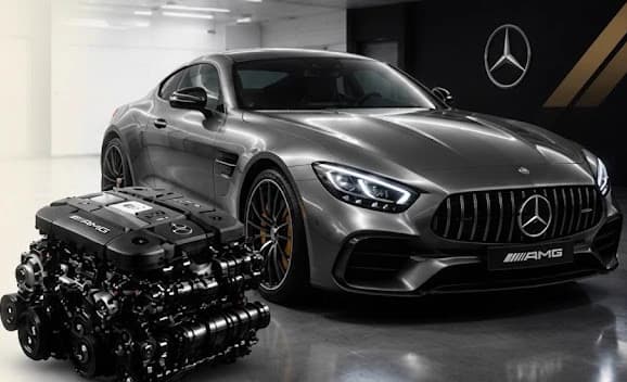 Land Rover AMG GT 53 engine and sedan