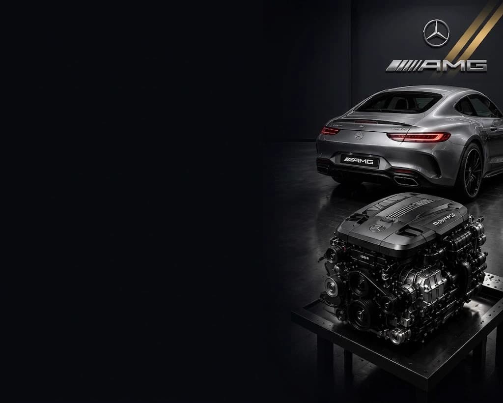 Land Rover AMG GT 53 engine and sedan