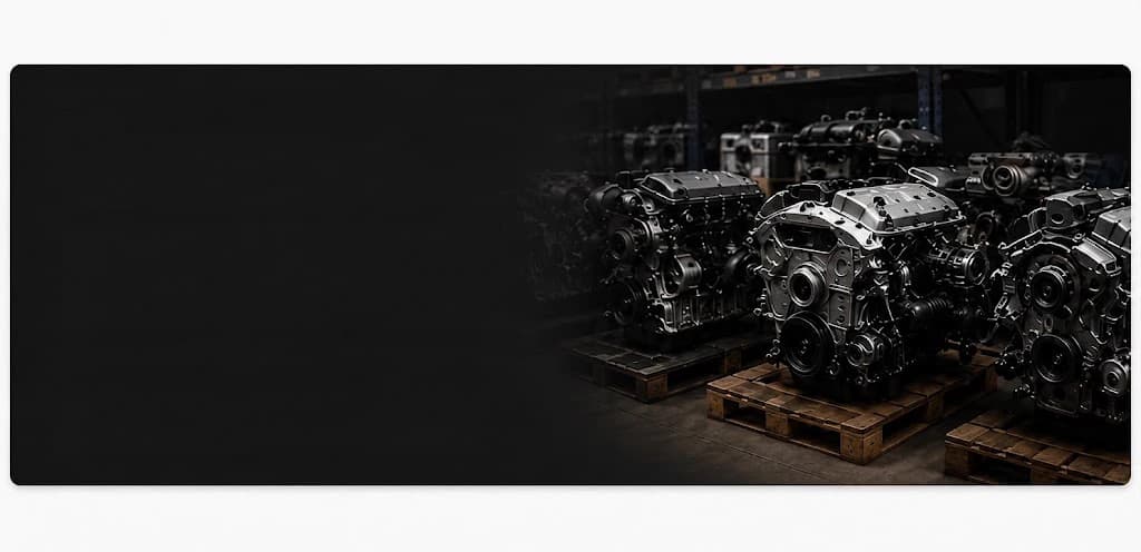 Land Rover engines on workshop pallets
