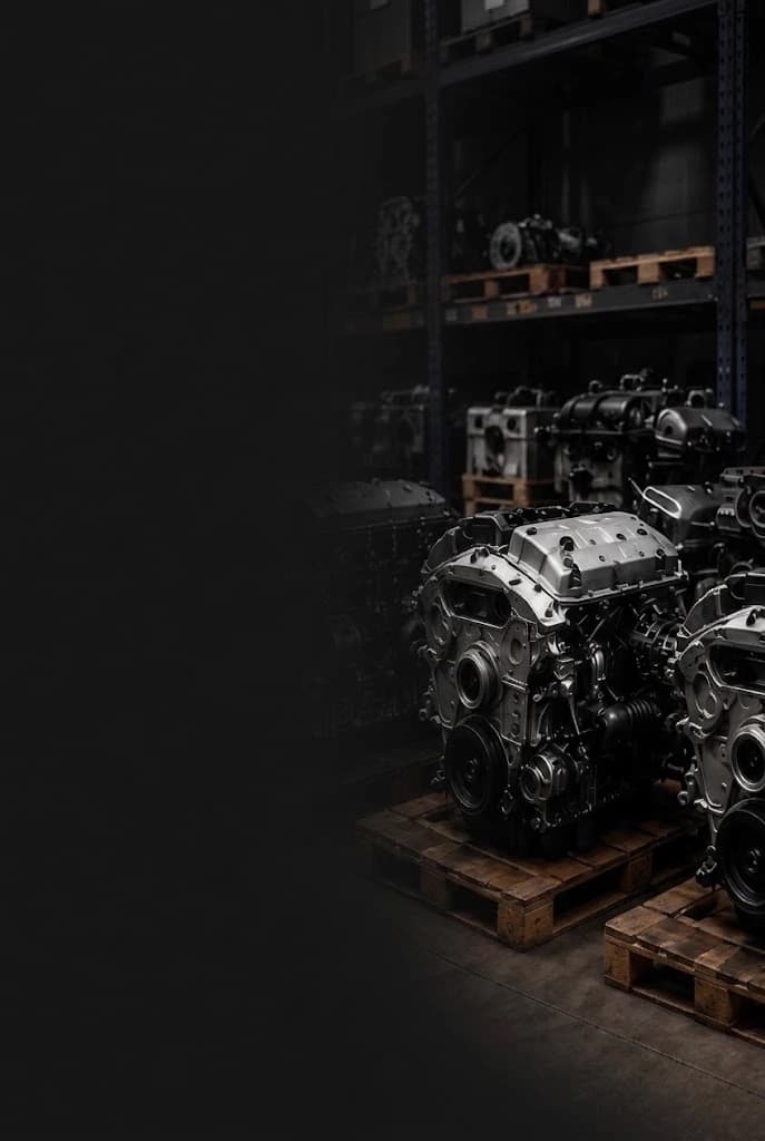 Land Rover engines on workshop pallets